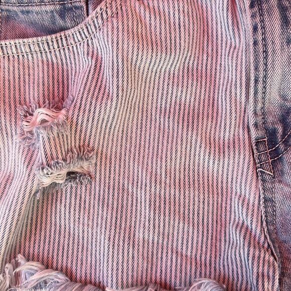 EUC-REWASH STRIPED JEAN SHORTS - Picture 2 of 7